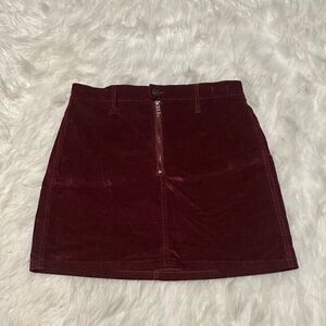Madewell Deep Red Corduroy Mini Skirt
